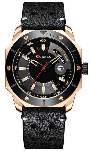 Curren 8344 Leather Watch for Men – Black