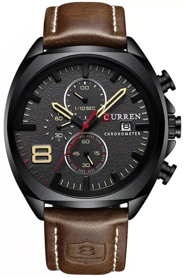 Curren 8324 Belt Quartz Watch for Men – Brown & Black