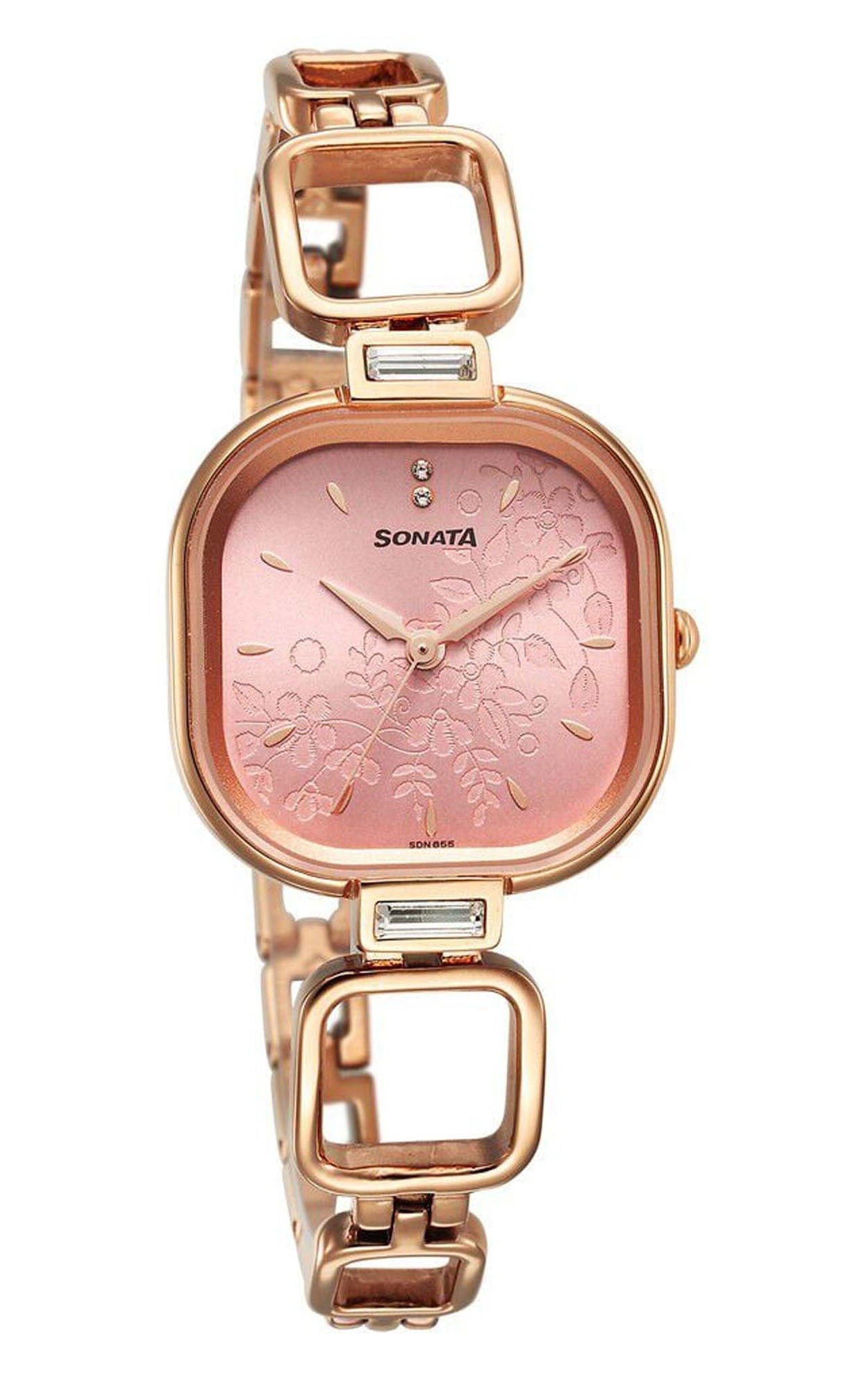 SONATA 8186WM01 Chain Bracelet Watch for Female