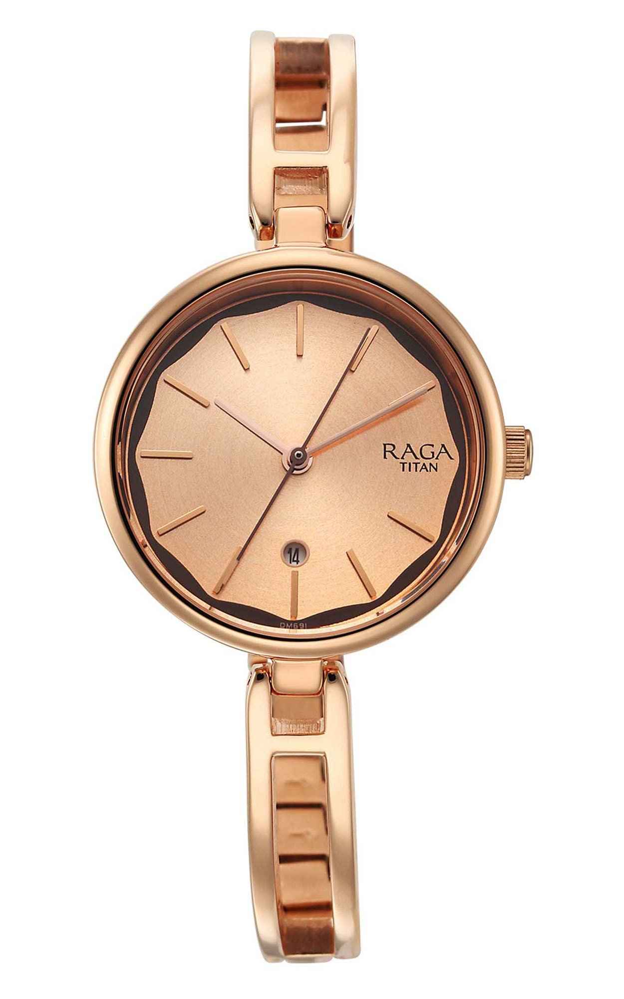 Titan 2683WM01 Rose Gold Dial Chain Bracelet Watch for Female