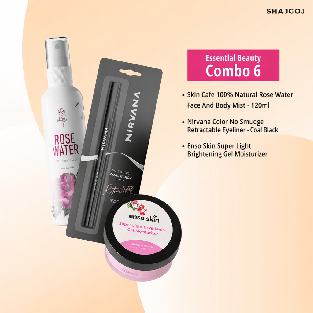 Essential Beauty Combo 06 (Skin Cafe Rose Water + Enso Skin Moisturizer + Nirvana Color Eyeliner)