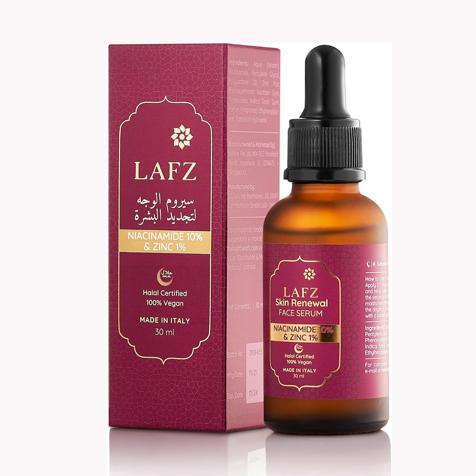 Lafz Skin Renewal Face Serum (30ml) – Niacinamide 10% & Zinc 1%