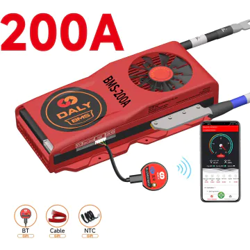DALY SMART BMS 8S 24V 200A with Balance for Lithium Iron Phosphate LiFePO4 Battery with Fan + Bluetooth