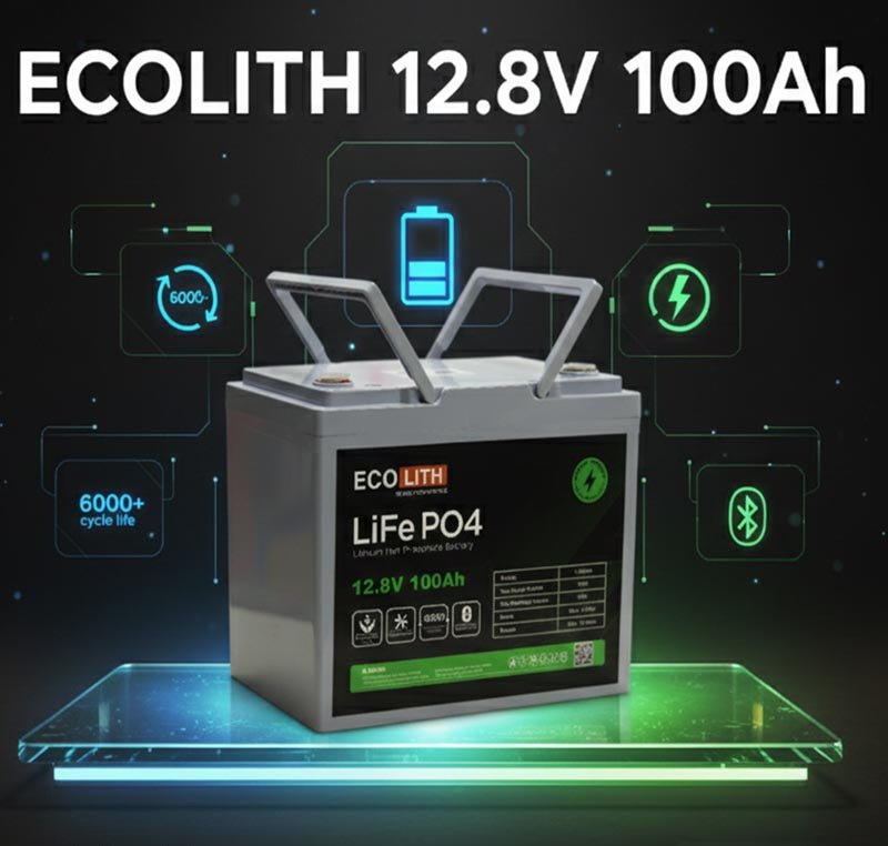 ECOLITH 12.8V 100Ah Lithium Battery