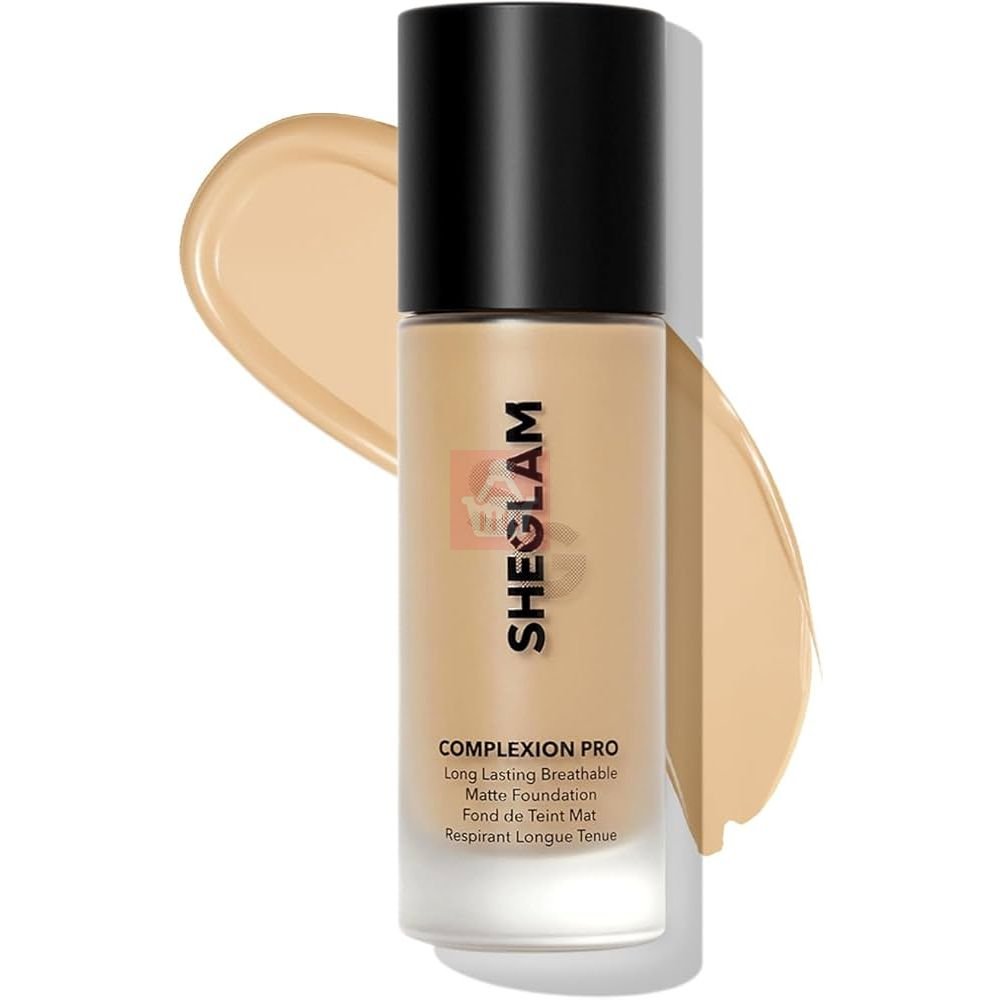 Sheglam Complexion Pro Long-Lasting Breathable Matte Foundation – Sand (30ml)
