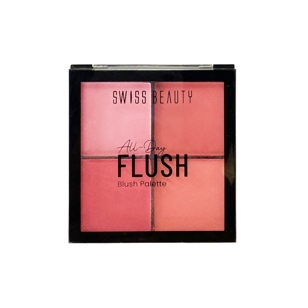 Swiss Beauty All-Day Flush Blush Palette – Ultra Light Long Lasting with Vitamin E
