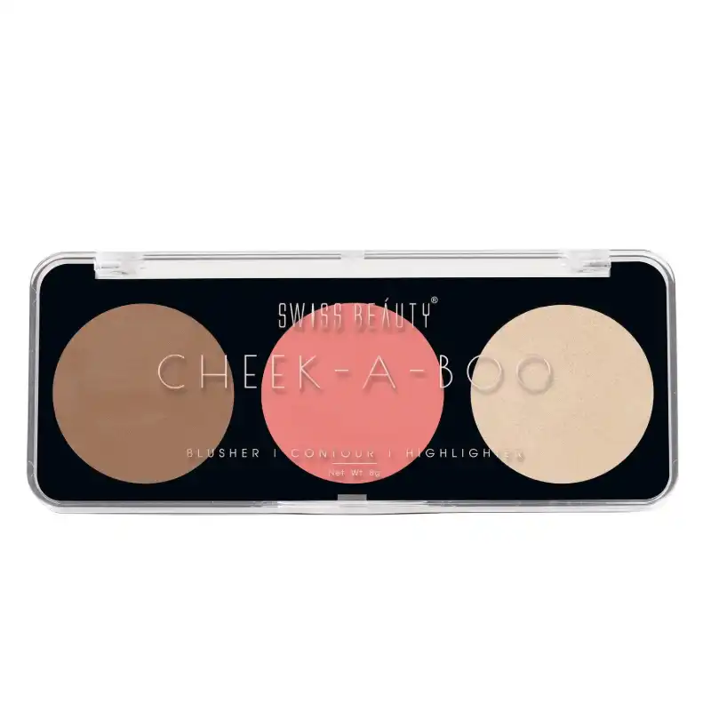 Swiss Beauty Cheek-A-Boo 3-in-1 Face Palette – Shade 03 (8g)
